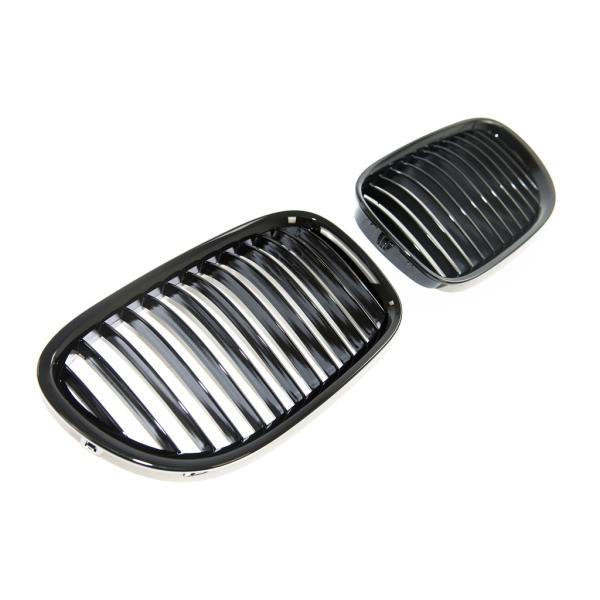 Sportgrill Kühlergrill Single passend für BMW 7er F01/ F02/ F03/ F04 08-15 Hochglanz schwarz
