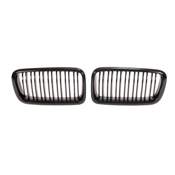 Set Doppelsteg Kühlergrill Schwarz GLANZ Performance passt passend für BMW 7er E38 94-02