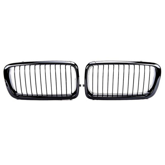 Set Kühlergrill Schwarz GLANZ Performance passt passend für BMW 7er E38 94-02