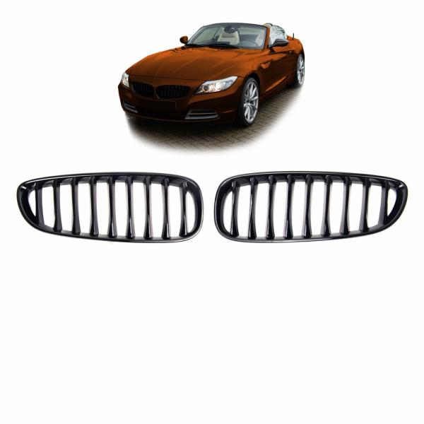 Kühlergrill / Sportgrill Single passend für BMW Z4 E89 schwarz glanz