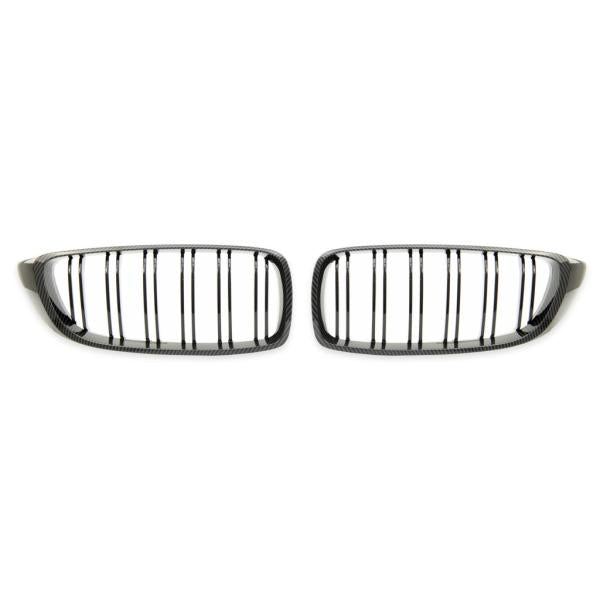 Sportgrill Kühlergrill Doppelsteg passend für BMW 4er F32 / F33 / F36 13-21 Carbon Look