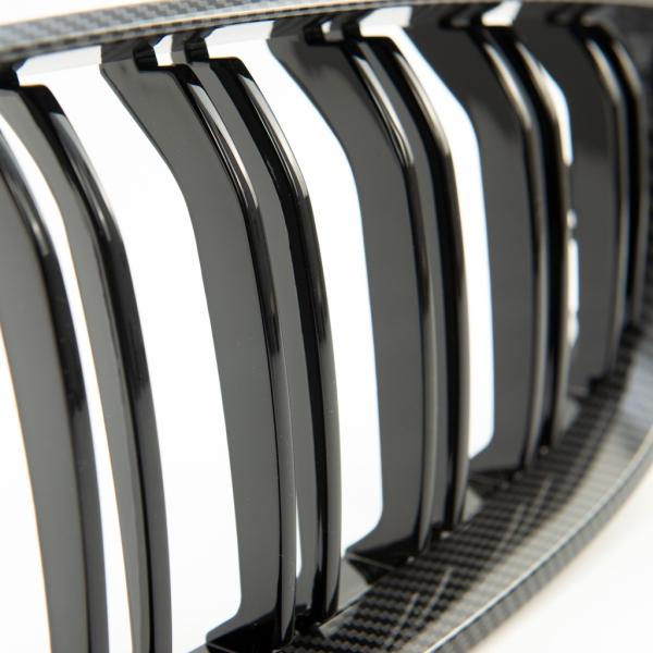 Sportgrill Kühlergrill Doppelsteg passend für BMW 4er F32 / F33 / F36 13-21 Carbon Look