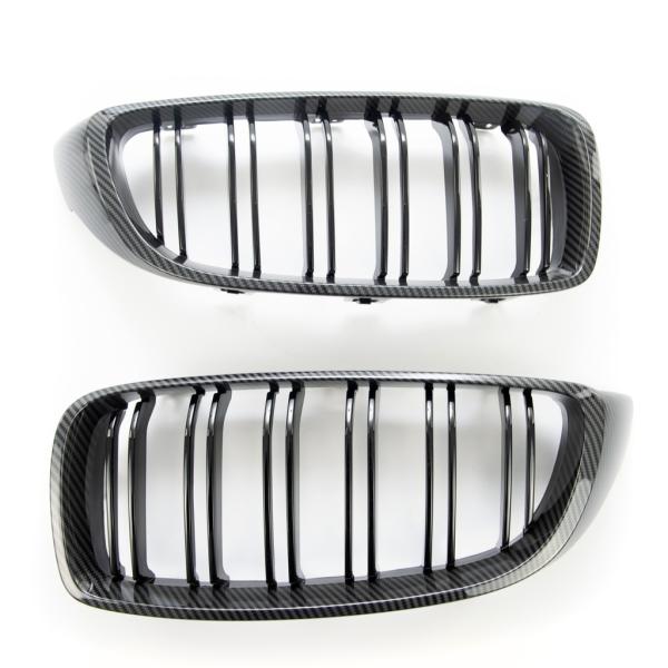 Sportgrill Kühlergrill Doppelsteg passend für BMW 4er F32 / F33 / F36 13-21 Carbon Look