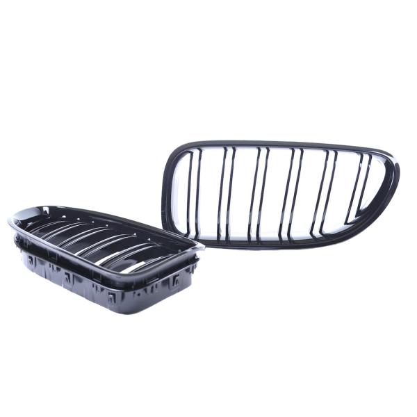 Sportgrill Kühlergrill Doppelsteg passend für BMW 6er F12 / F13 11-18 Hochglanz schwarz