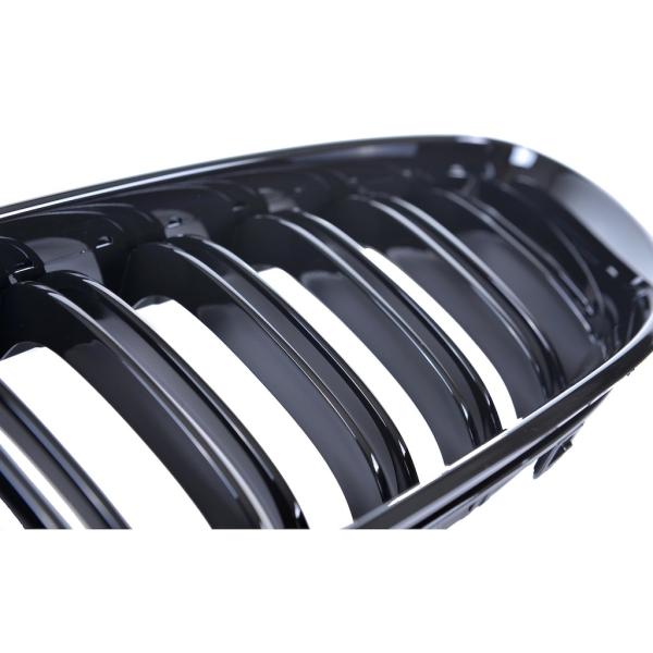 Sportgrill Kühlergrill Doppelsteg passend für BMW 6er F12 / F13 11-18 Hochglanz schwarz