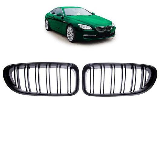 Sportgrill Kühlergrill Doppelsteg passend für BMW 6er F12 / F13 11-18 schwarz/Matt