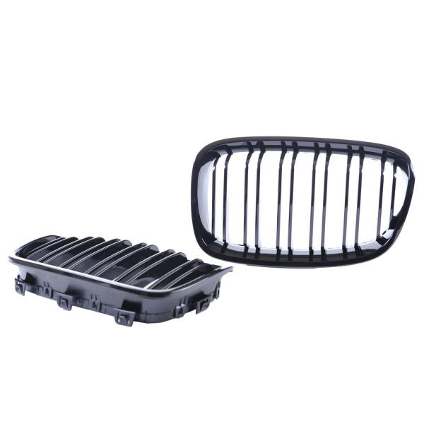 Sportgrill Kühlergrill Doppelsteg passend für BMW 1er F20 / F21 11-15 glanz schwarz