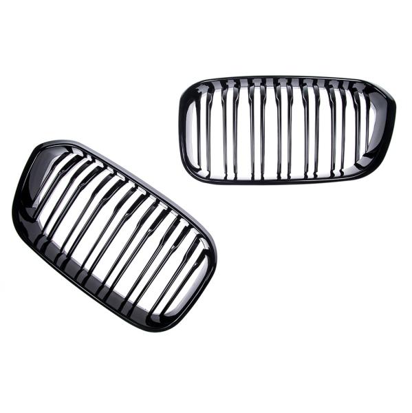 Sportgrill Kühlergrill Doppelsteg passend für BMW 1er F20 / F21 15-19 glanz schwarz