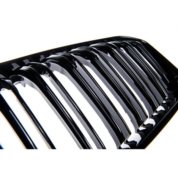 Sportgrill Kühlergrill Doppelsteg passend für BMW 1er F20 / F21 15-19 glanz schwarz
