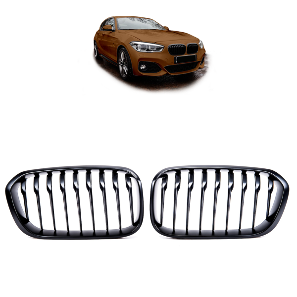 Sportgrill Kühlergrill Single passend für BMW 1er F20 / F21 15-19 schwarz/Matt