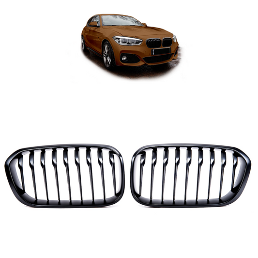 Sportgrill Kühlergrill Single passend für BMW 1er F20 / F21 15-19 schwarz/Matt