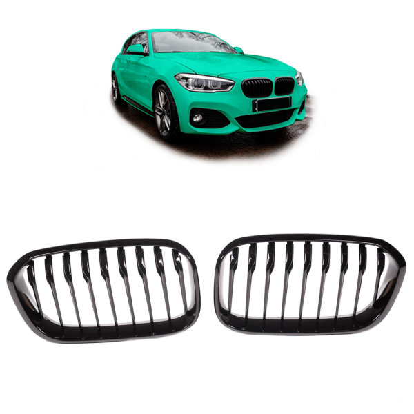 Sportgrill Kühlergrill passend für BMW 1er F20 / F21 15-19 Hochglanz schwarz