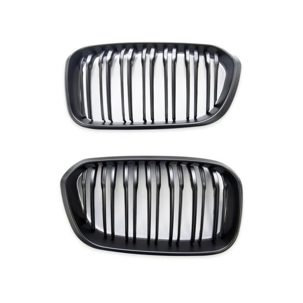 Sportgrill Kühlergrill Doppelsteg passend für BMW 1er F20 / F21 15-19 schwarz/Matt