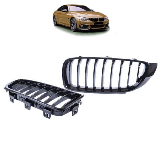 Sportgrill Kühlergrill Single passend für BMW 4er F32 / F33 / F34 13-21 Hochglanz schwarz