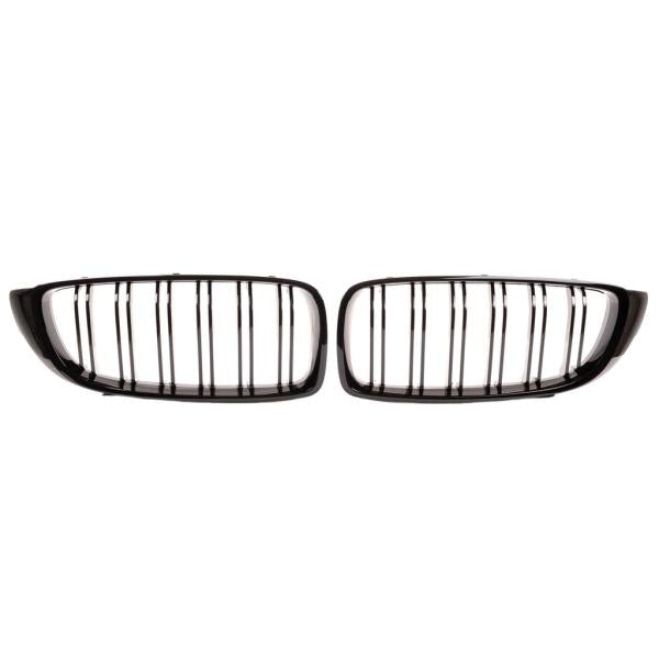 Sportgrill Kühlergrill Doppelsteg passend für BMW 4er F32 / F33 /F36 13-21 Hochglanz schwarz