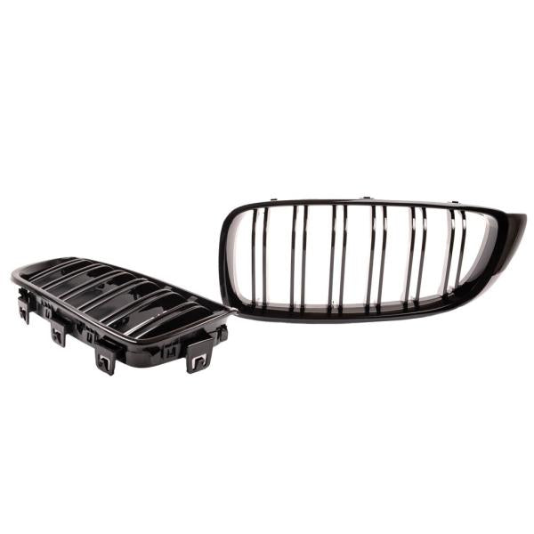Sportgrill Kühlergrill Doppelsteg passend für BMW 4er F32 / F33 /F36 13-21 Hochglanz schwarz