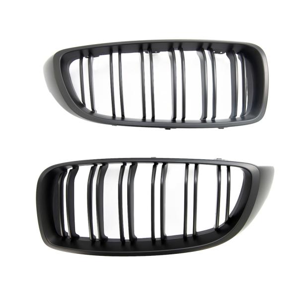 Sportgrill Kühlergrill Doppelsteg passend für BMW 4er F32 / F33 / F36 13-21 schwarz/Matt