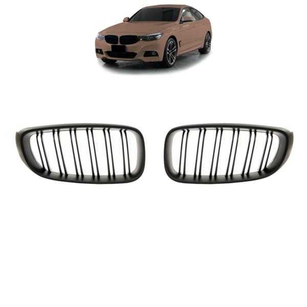 KÜHLERGRILL GRILL DOPPELSTEG passend für BMW 3ER F34 GRAN TURISMO AB 13-20 SCHWARZ MATT