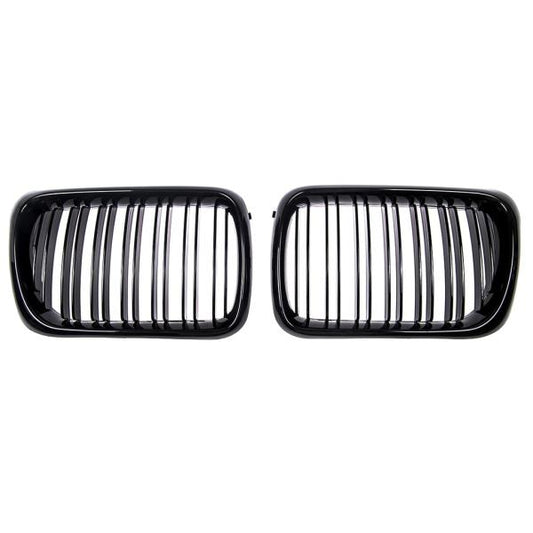 Sportgrill Kühlergrill Doppelsteg passend für BMW 3er E36  96-00 Hochglanz schwarz
