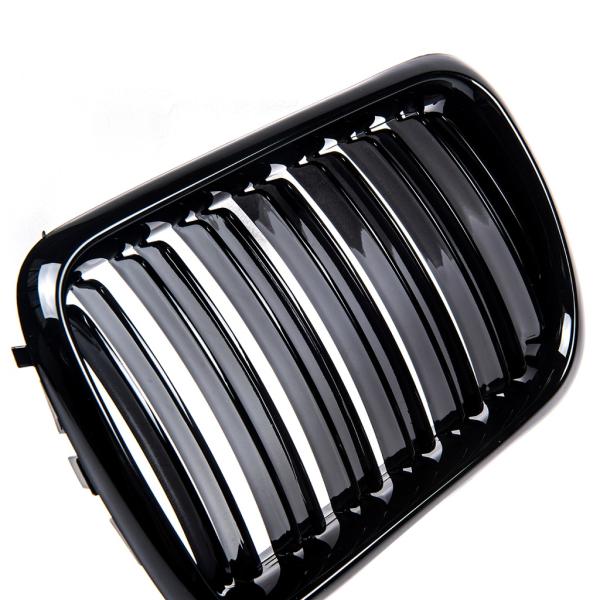 Sportgrill Kühlergrill Doppelsteg passend für BMW 3er E36  96-00 Hochglanz schwarz