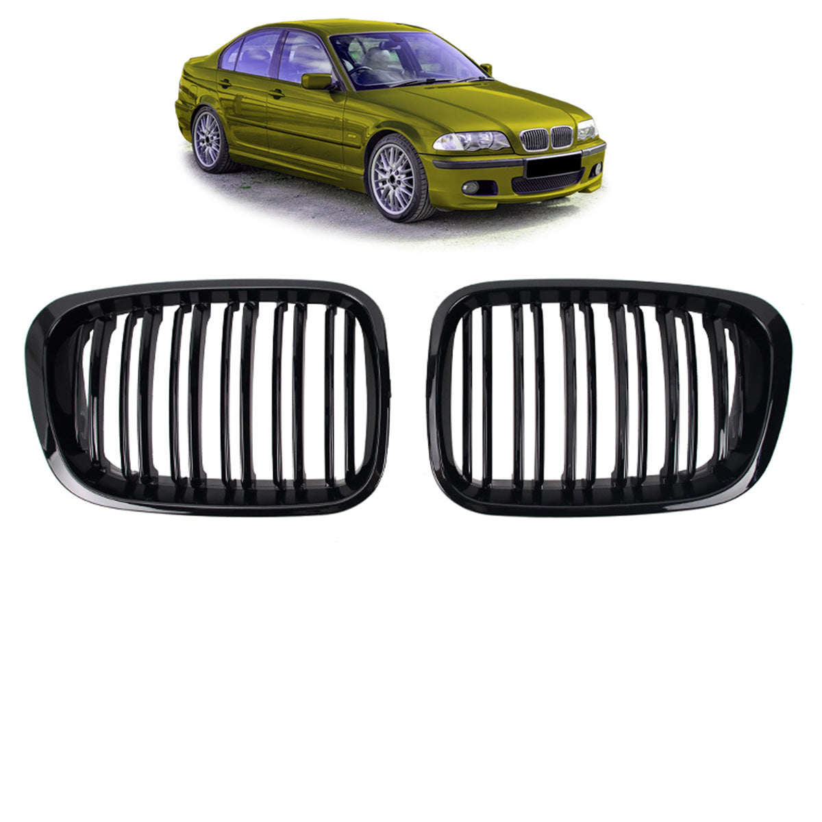 Front Grille Gloss Black passend für BMW 3 Series E46 1998-2001 – Bild 1
