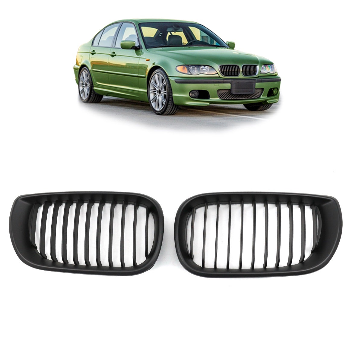 Grille Single Line Matt Black passend für BMW 3 E46 Sedan Compact 01-05 – Bild 1