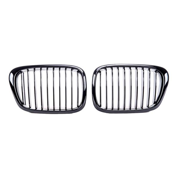 Sportgrill Kühlergrill Single passend für BMW 5er E39 95-03 Hochglanz schwarz