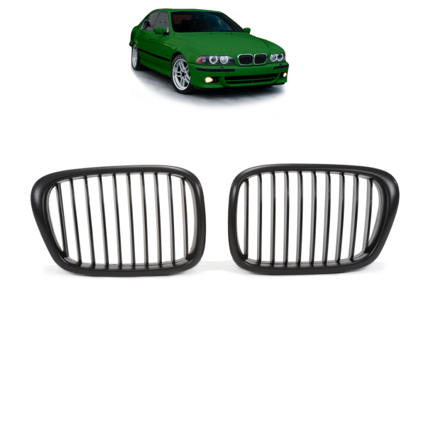 Sportgrill Kühlergrill Single passend für BMW 5er E39 95-03 schwarz/Matt