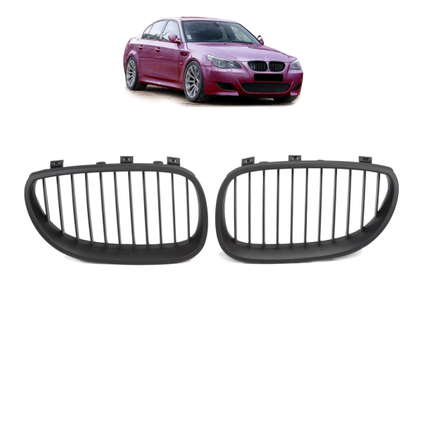 Sportgrill Kühlergrill Single passend für BMW 5er E60 / E61 03-10 schwarz/Matt