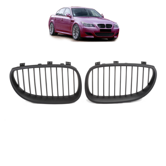 Sportgrill Kühlergrill Single passend für BMW 5er E60 / E61 03-10 schwarz/Matt