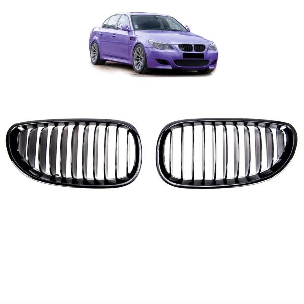 Sportgrill Kühlergrill Singel passend für BMW 5er E60 / E61 03-10 glanz schwarz