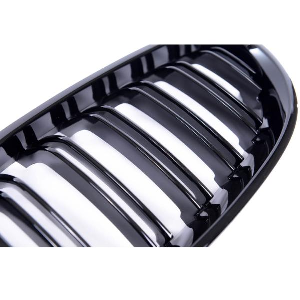 Sportgrill Kühlergrill Doppelsteg passend für BMW 5er E60 / E61 03-10 Hochglanz schwarz