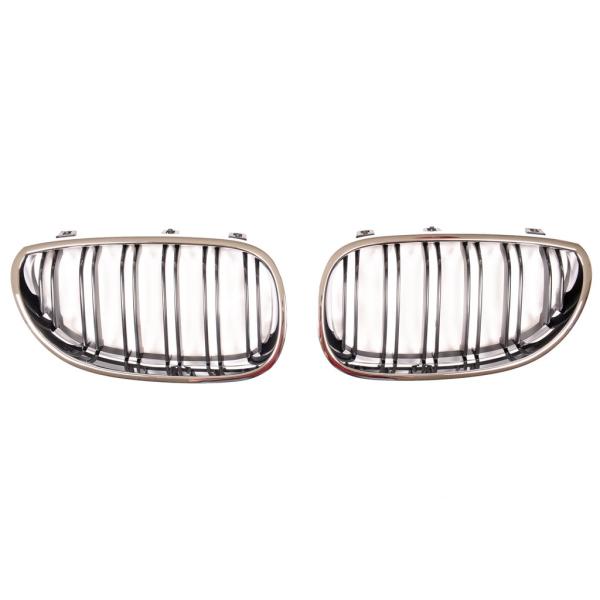 Sportgrill Kühlergrill Doppelsteg passend für BMW 5er E60 / E61 03-10 schwarz/chrom