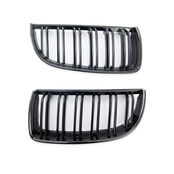 Sportgrill Kühlergrill Doppelsteg passend für BMW 3er E90 / E91 05-08 Hochglanz schwarz