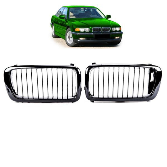 Sportgrill Kühlergrill Single passend für BMW 7er E38 94-99 Hochglanz schwarz