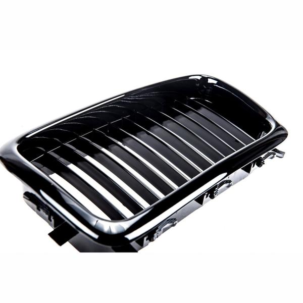 Sportgrill Kühlergrill Single passend für BMW 7er E38 94-99 Hochglanz schwarz