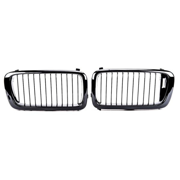 Sportgrill Kühlergrill Single passend für BMW 7er E38 94-99 Hochglanz schwarz