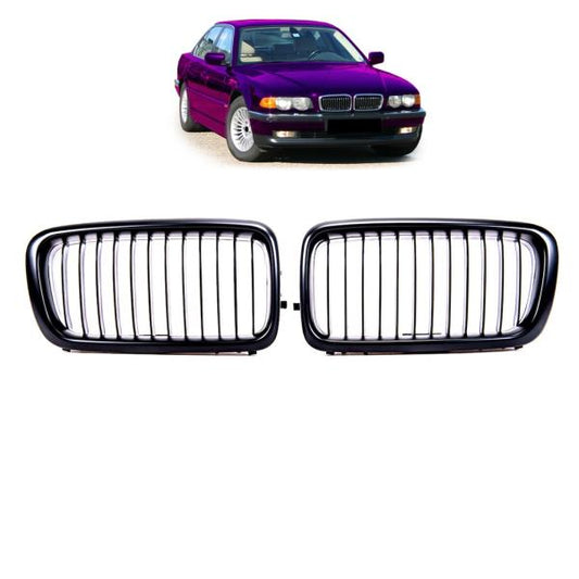 Sportgrill Kühlergrill Single passend für BMW 7er E38 94-01 Hochglanz schwarz