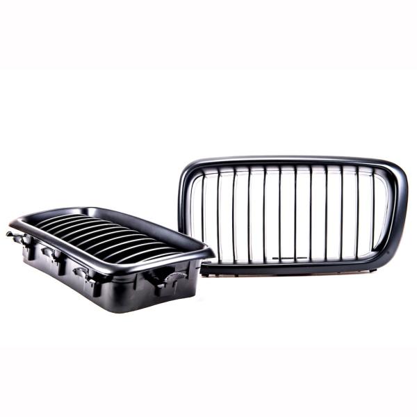 Sportgrill Kühlergrill Single passend für BMW 7er E38 94-01 Hochglanz schwarz