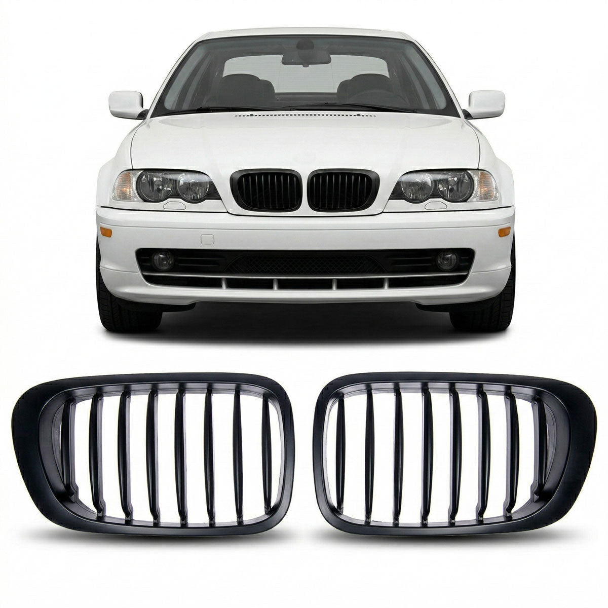Grille Single Line Matt Black passend für BMW 3 Series E46 Coupe/Conv 1999-2003 – Bild 1