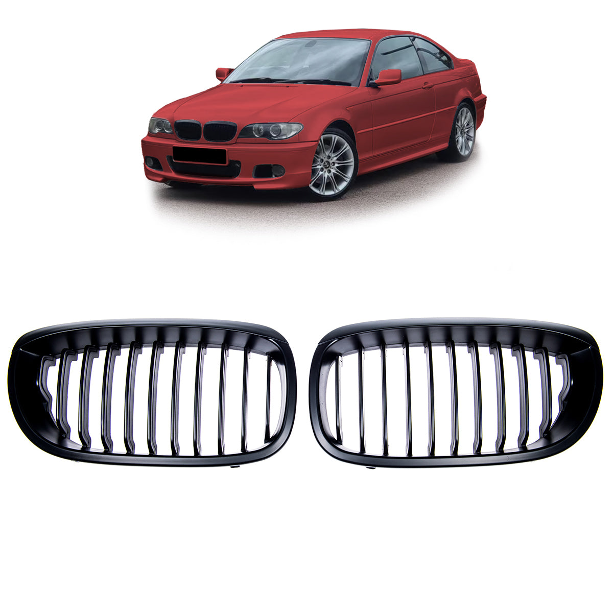 Grille Single Line Matt Black passend für BMW 3 Series E46 2003-2006 – Bild 1