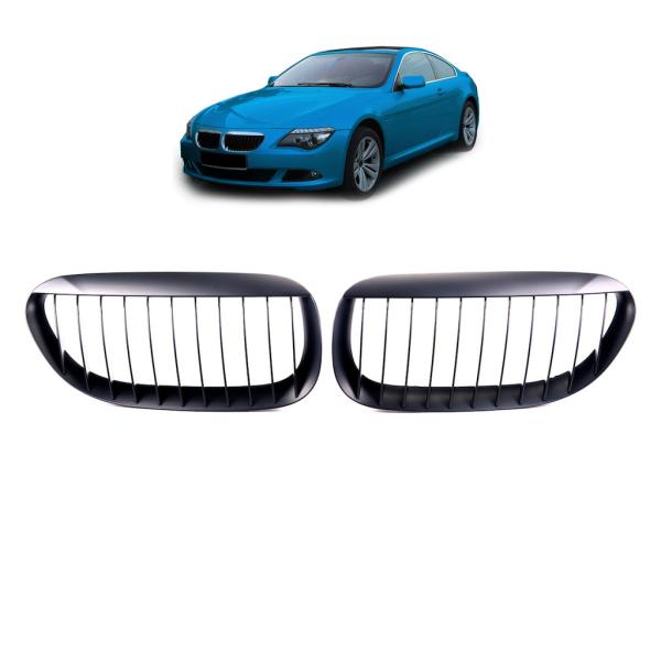 Sportgrill Kühlergrill Single passend für BMW 6er E63 / E64 03-10 Matt