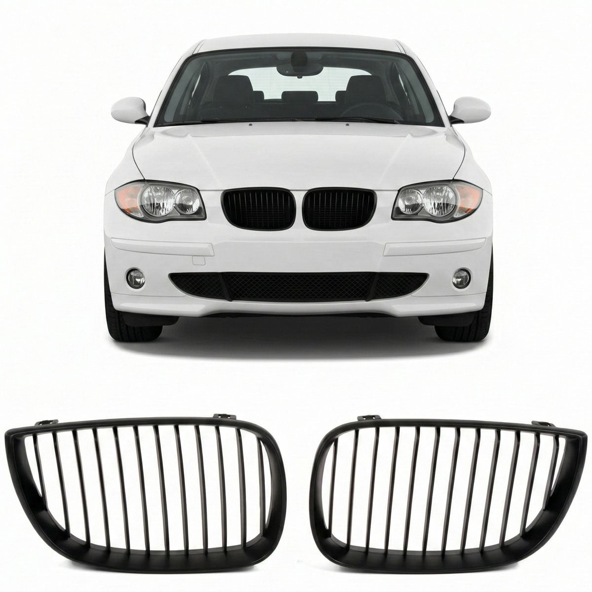 Front Grille Single Line Matt Black passend für BMW 1 E81 E87 2004-2012 – Bild 1