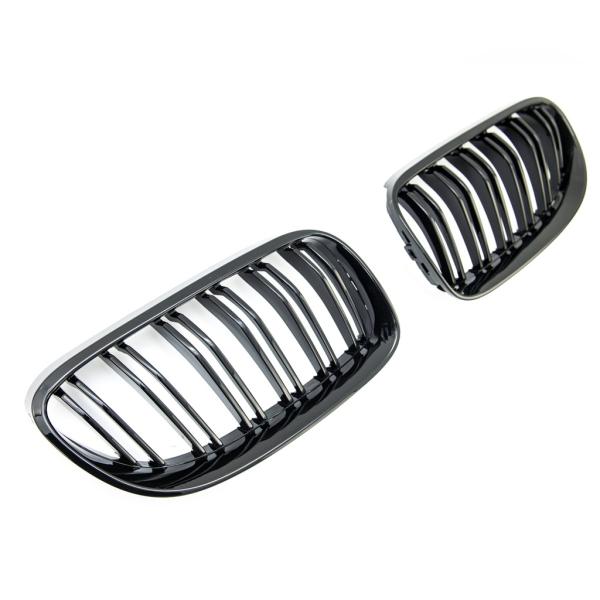 Sportgrill Kühlergrill Doppelsteg passend für BMW 3er E92 / E93 10-13 Hochglanz schwarz