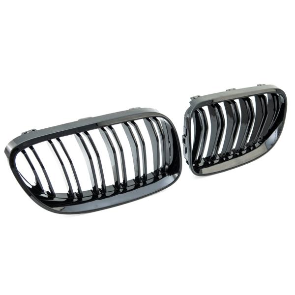 Sportgrill Kühlergrill Doppelsteg passend für BMW 3er E92 / E93 10-13 Hochglanz schwarz