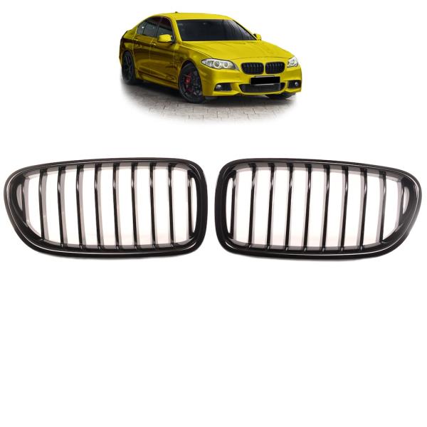 Sportgrill Kühlergrill passend für BMW 5er F10 / F11 09-16 Hochglanz schwarz