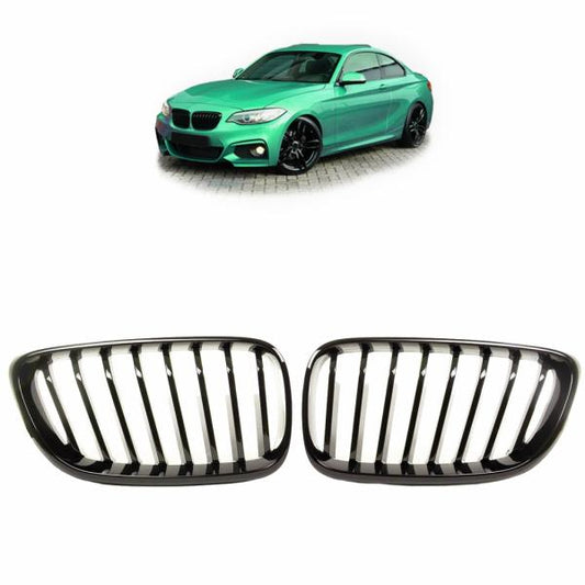 Sport-Performance Kühlergrill passend für BMW 2er F22 F23 passend Schwarz Glanz auch M2