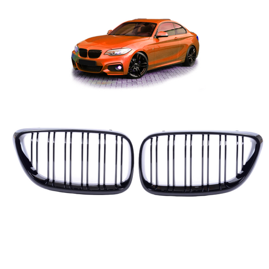 Sportgrill Kühlergrill passend für BMW 2er F22 / F23 / F87  13-21 Hochglanz schwarz