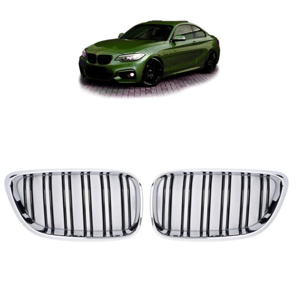 Sportgrill Kühlergrill passend für BMW 2er F22 / F23 13-21 schwarz/chrom