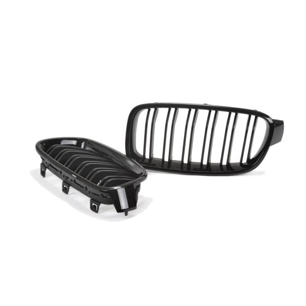 Kühlergrill Doppelsteg Performance passend für BMW 3er F30 F31 Hochglanz Schwarz